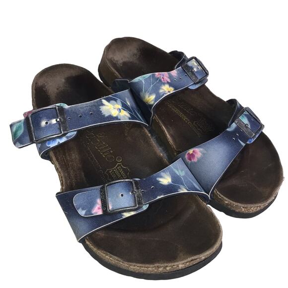 Papillio Birkenstock Blue Floral Strappy 35 / 5US - Picture 1 of 6